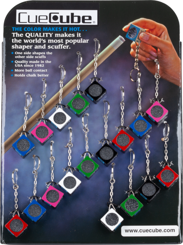 Cue Cube Color Nickel Keychain - Card of 18
